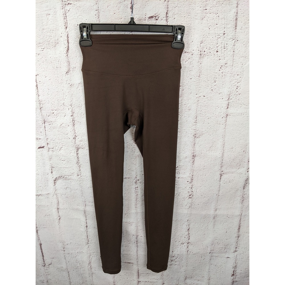 Paragon Womens High Waisted Brown Activewear Leggings XS V-Back Seam Recycled